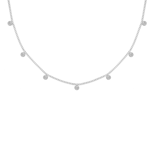 Zilveren ketting met diamantjes