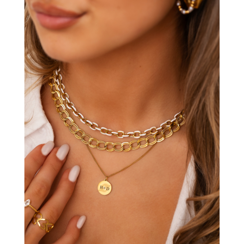 Twin chain necklace goldplated