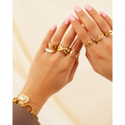 Ring bold chain goldplated