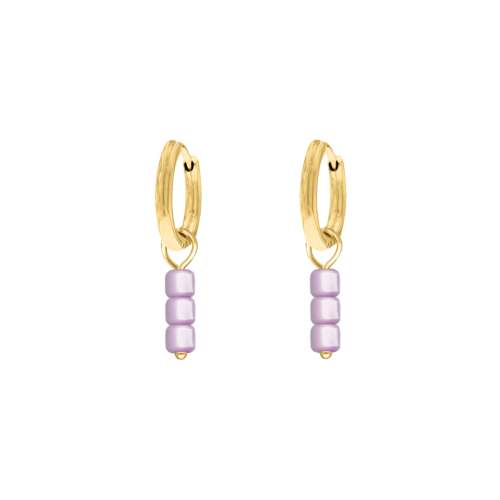 Earrings purple stones goldplated