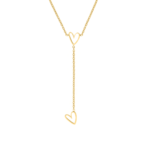 Necklace playful hearts goldplated