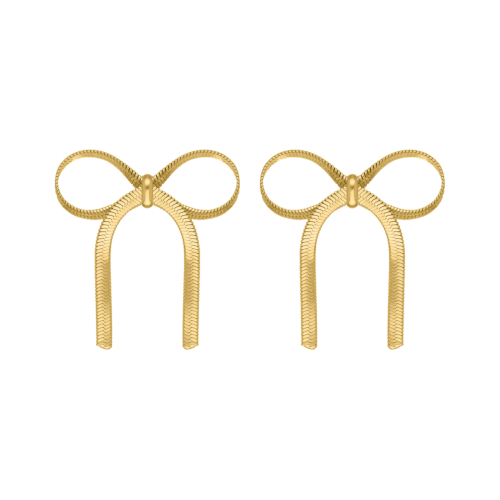 Trendy bow earrings goudkleurig