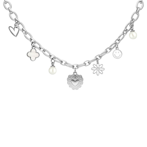 Bestselling charm necklace zilverkleurig