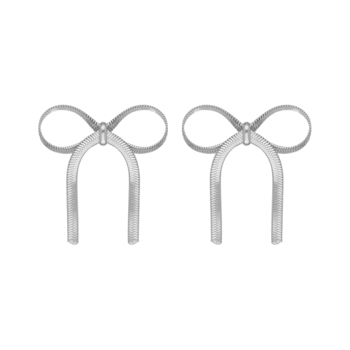 Trendy bow earrings zilverkleurig