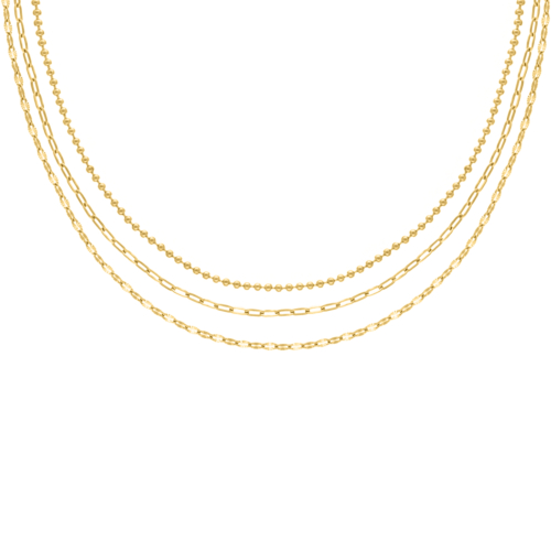 Ketting triple chain goud