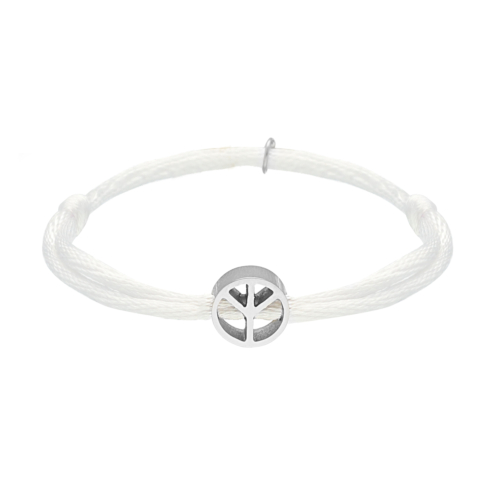 Satin Peace Armband Wit