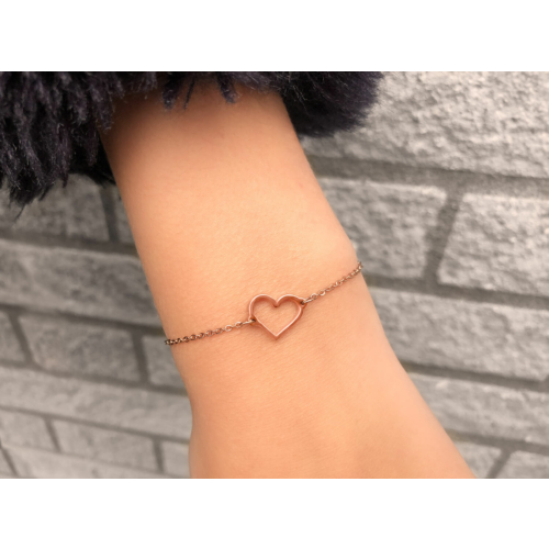 Armband hartje rose goud kleurig