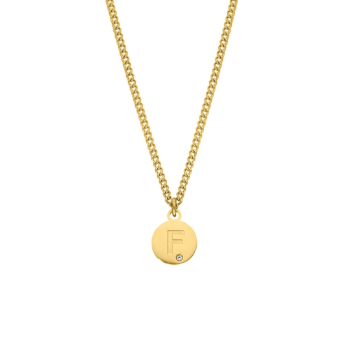 Shiny initial ketting goudkleurig