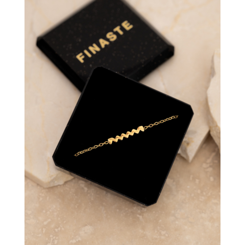 Ketting sideway zigzag goudkleurig   