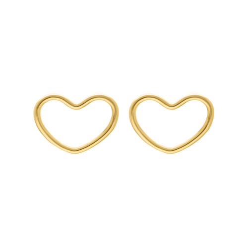 Statement studs open heart goudkleurig