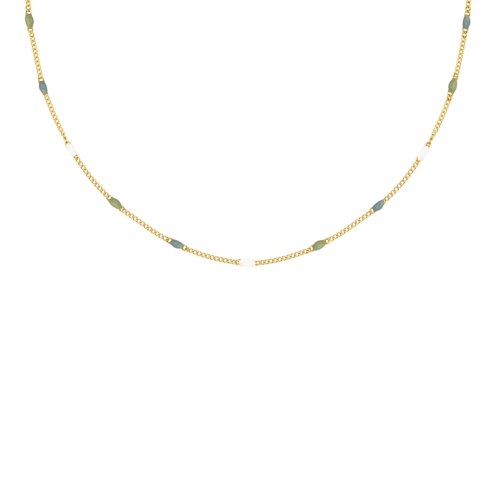 Ketting met bolletjes trend colors goudkleurig