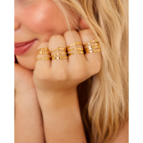 Initial ring mini goldplated