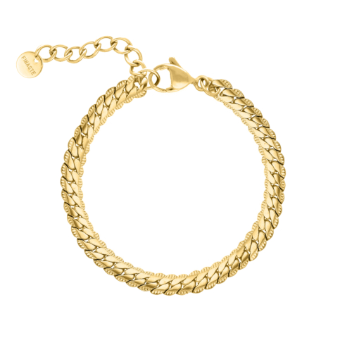 Armband platte chain vintage goudkleurig