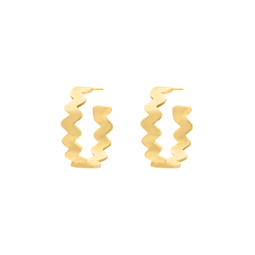 Hoop earrings zigzag goudkleurig