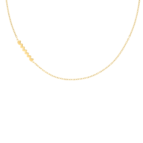 Ketting sideway zigzag goudkleurig   