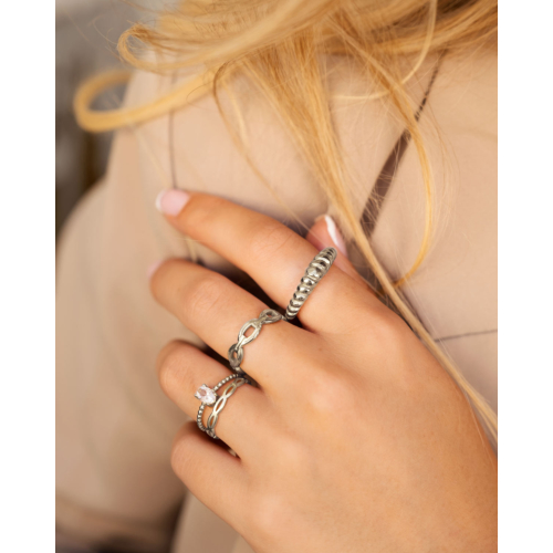 Ring chunky chain kleur zilver