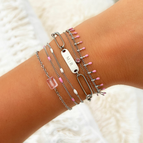 Armband Met Roze Bolletjes