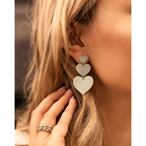 Triple heart earrings