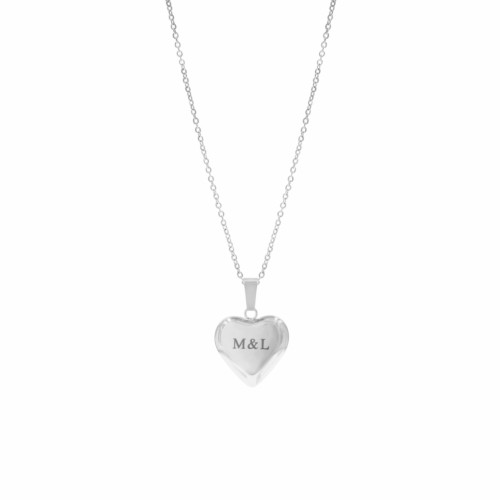 Zilveren graveerbare ketting met hart