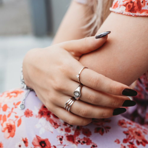 Zegelring ster kleur zilver