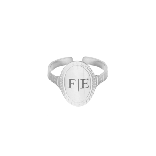 Verstelbare initial ring vintage