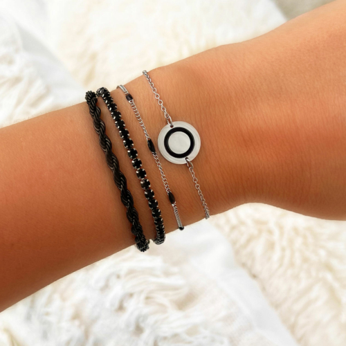 Armband musthave coin zwart