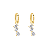 Triple gem earrings goldplated