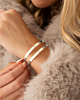 Zilveren bangle met dubbel