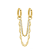 Double hoop tennis & chain goldplated