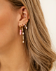 Gouden earparty met roze steentjes