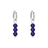 Earrings triple blue beads