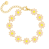 Bijou bloom anklet pink goldplated