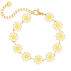 Bijou bloom anklet white goldplated 