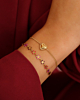 gouden armband met hartjes armband en herfst bloemetjes