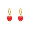 Read heart earrings goudkleurig