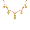 Roze chain ketting met bedels in het goud