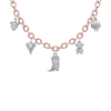 Roze chain ketting met bedels zilver