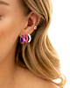 Kleurrijke earparty met hexagon ear cuff