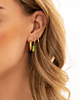 Green shell earrings goldplated