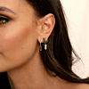 Green shell earrings goldplated