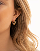 Braided stone hoops goldplated