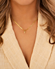 Gouden snake ketting met letter