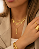 Gouden necklaceparty met snake ketting