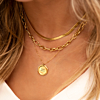 Platte choker ketting goud