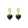 Black heart oorbellen goldplated