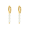 Earrings triple stones white goldplated