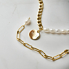 Chain & pearl ketting samen met schakelketting