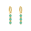 Oorbellen green beads goldplated