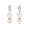 Oorbellen heart & pearl peach