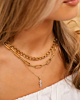 Gouden necklaceparty chains en steentjes